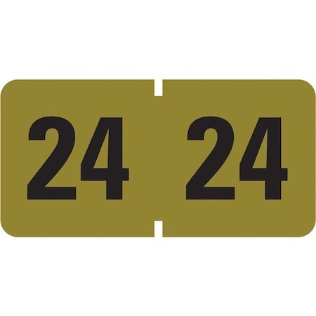 Smead Year Labels, 2024, Color-Coded, 1-1/2inx3/4in, Gold SMD68324